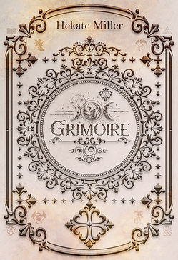 Fantasy premade cover with vintage book style and 3d ornaments. grimoire style.