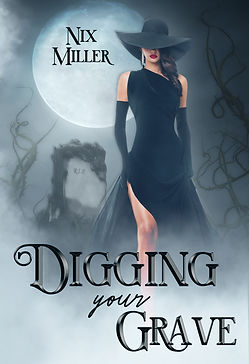 a classy lady in a black dress on a graveyard.
